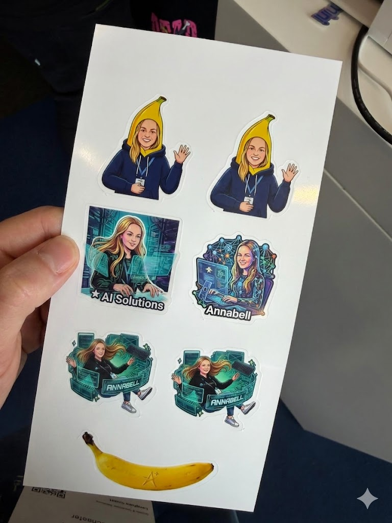AI-generated branded sticker sheet sample